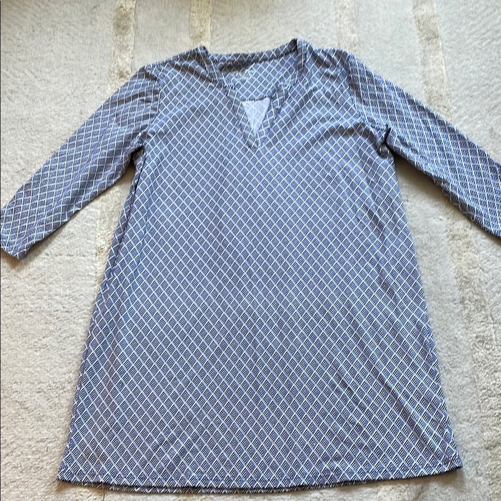 Southern Tide Blue and White Geometric Pattern Dress size XL
